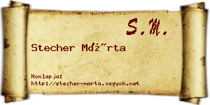 Stecher Márta névjegykártya