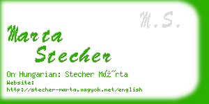 marta stecher business card